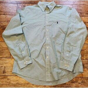 Ralph Lauren Men's Button Down Shirt Check Green